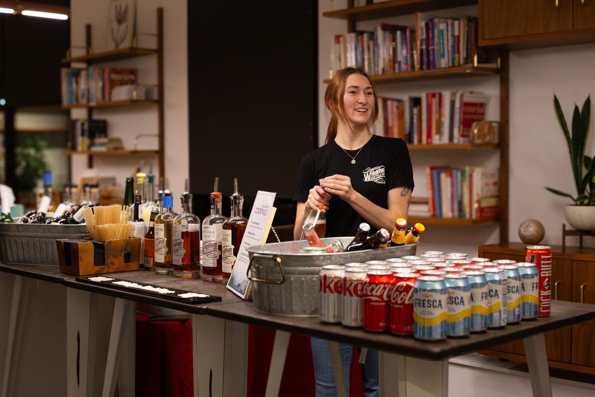 The cocktail bar at the 2026 Faces of Bozeman launch party