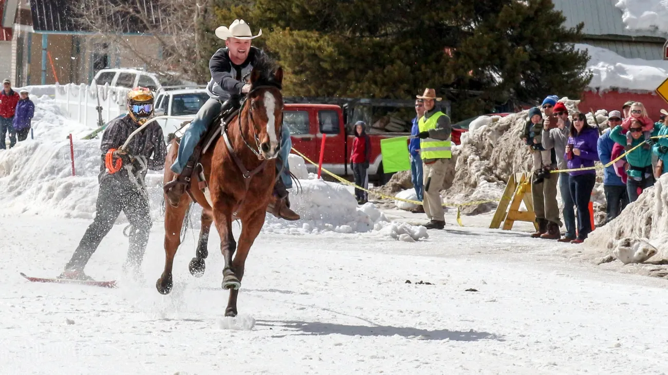 Skijoring the Big Rock, Boulder