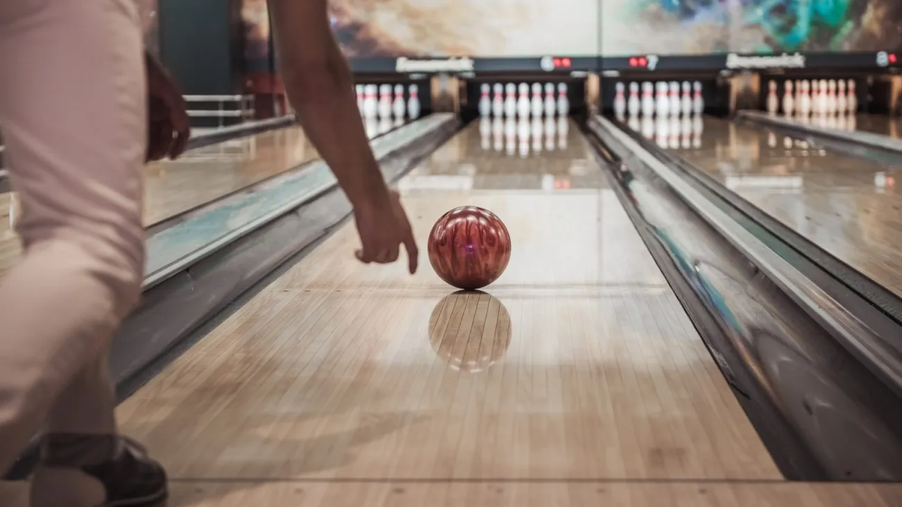 Man playing bowling