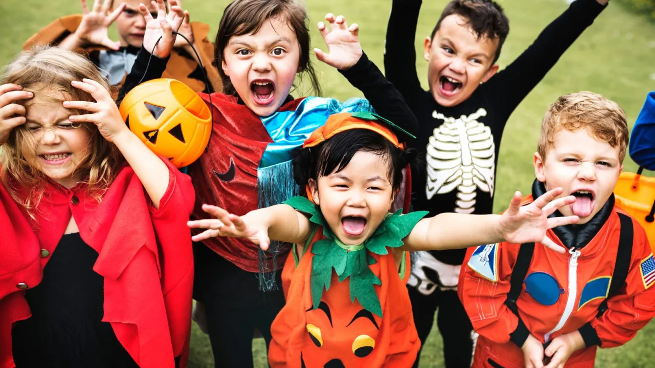 Little kids at a Halloween party