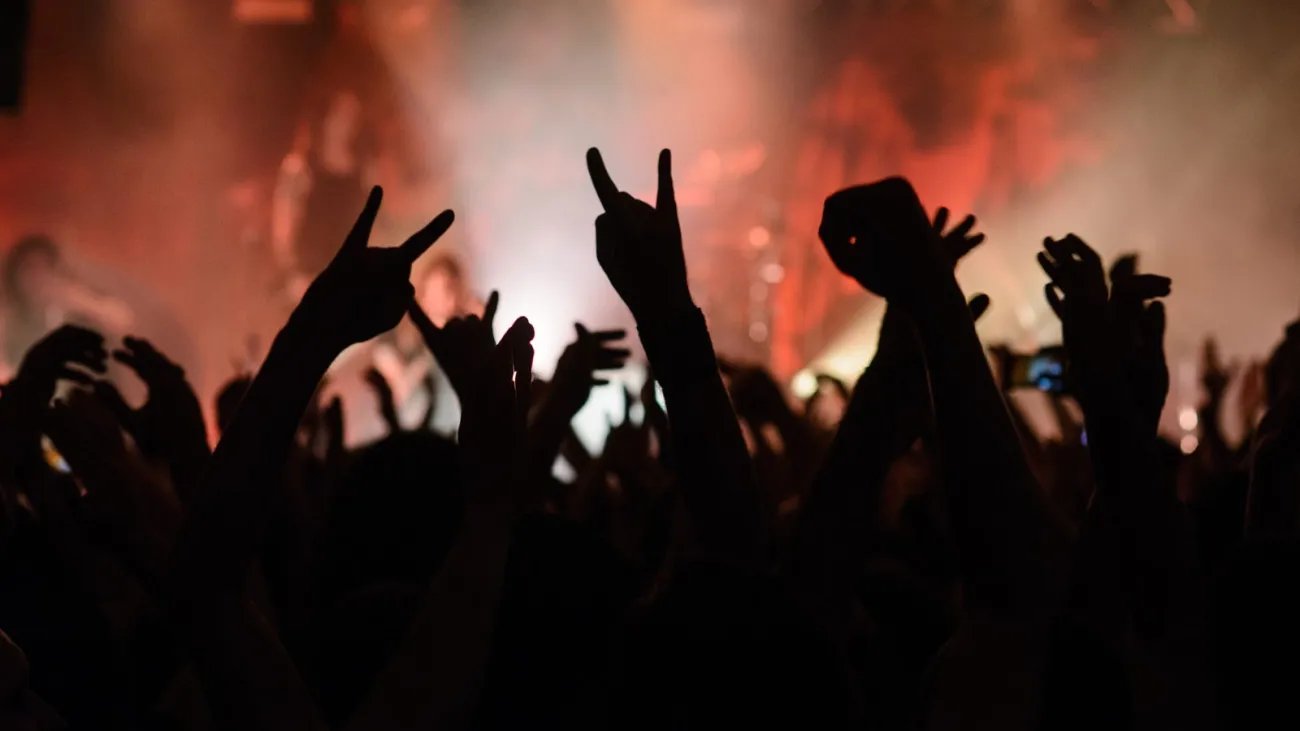 Hand raised showing a heavy metal rock sign