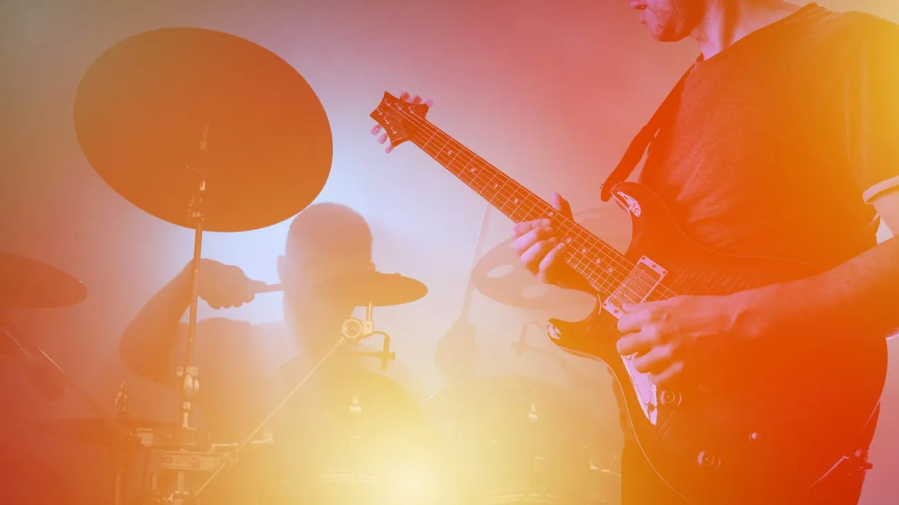 Band performing live on stage at a concert
