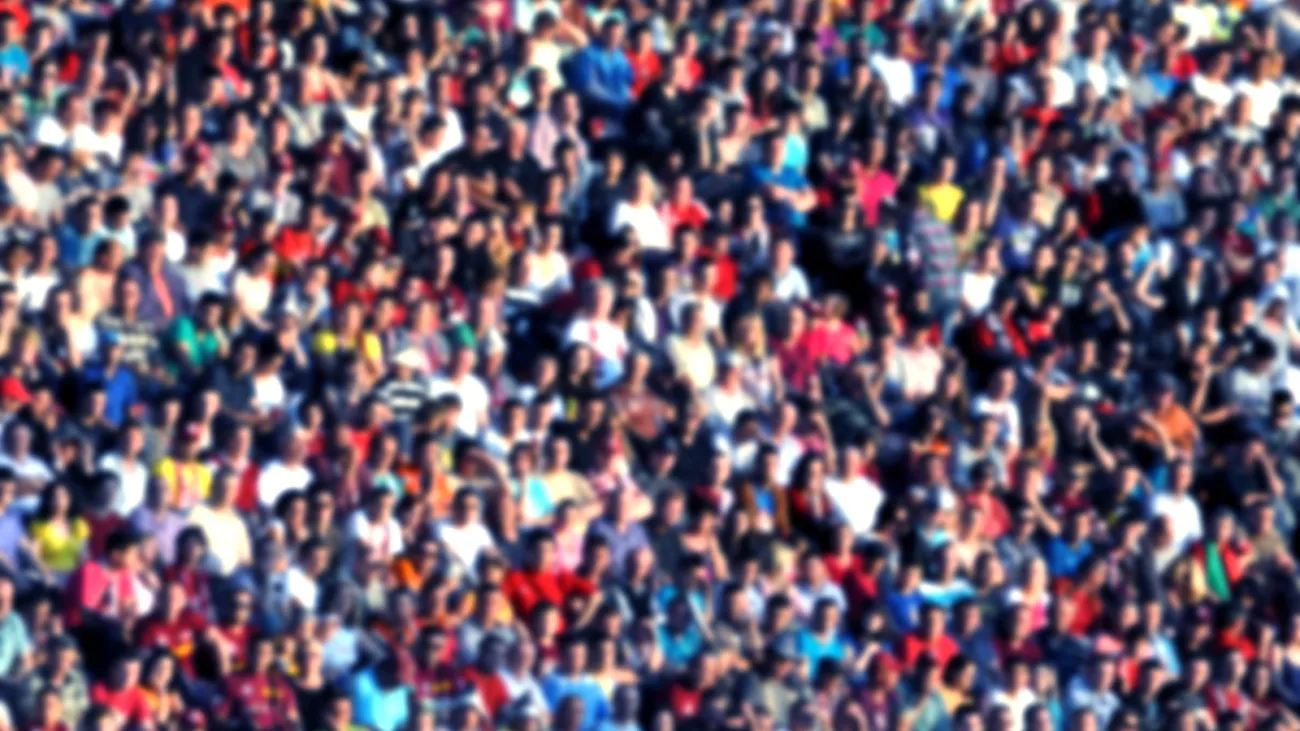 A crowd of spectators in a stadium