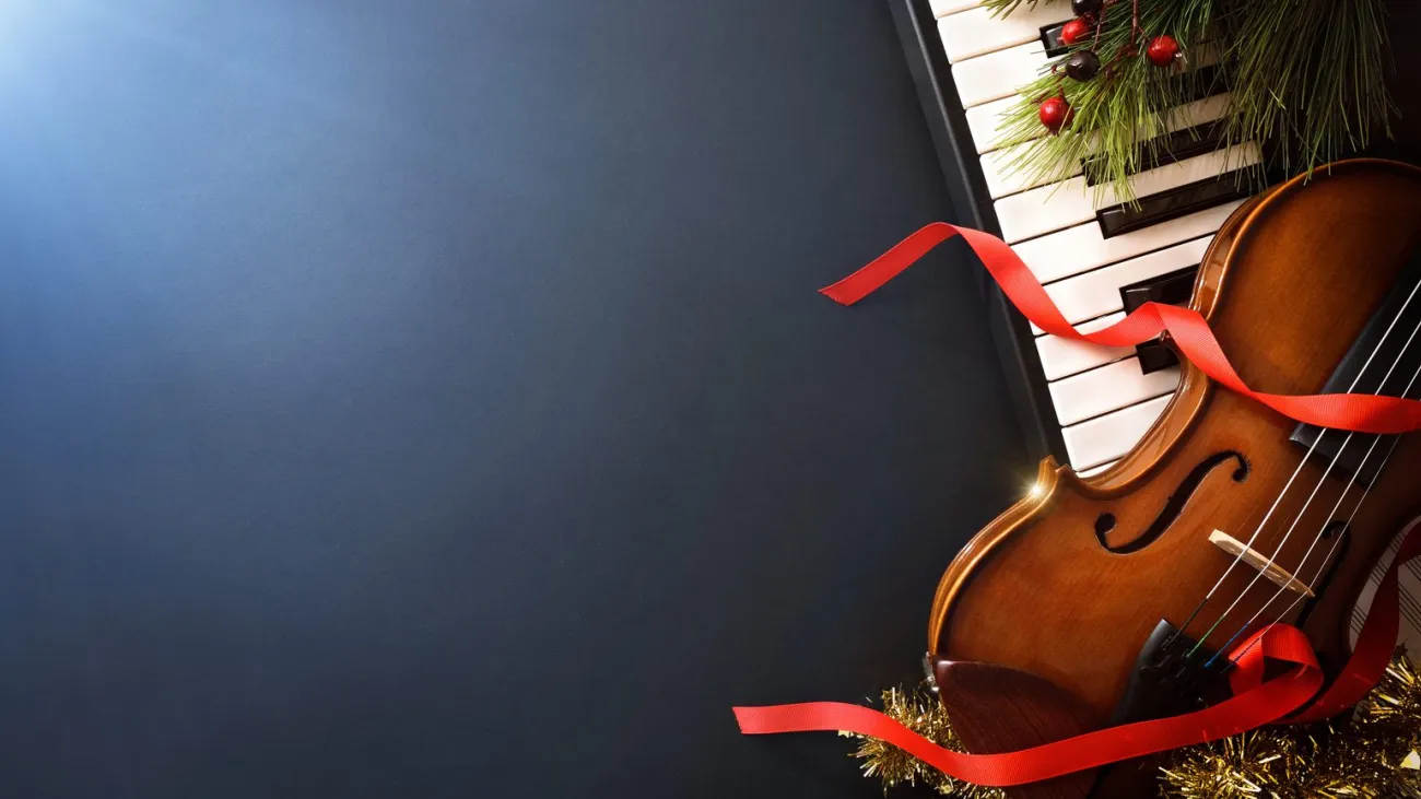 Piano and violin at a Christmas concert