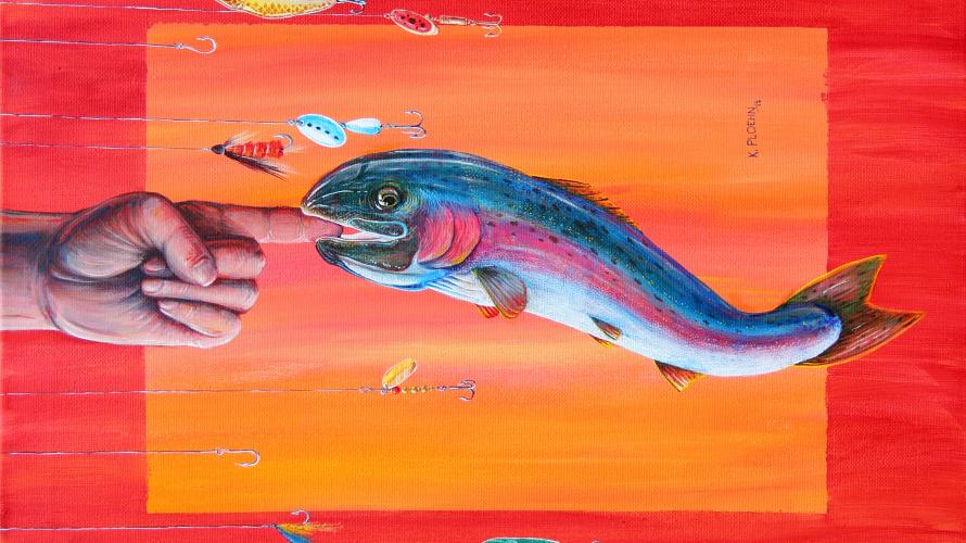 rainbow trout art