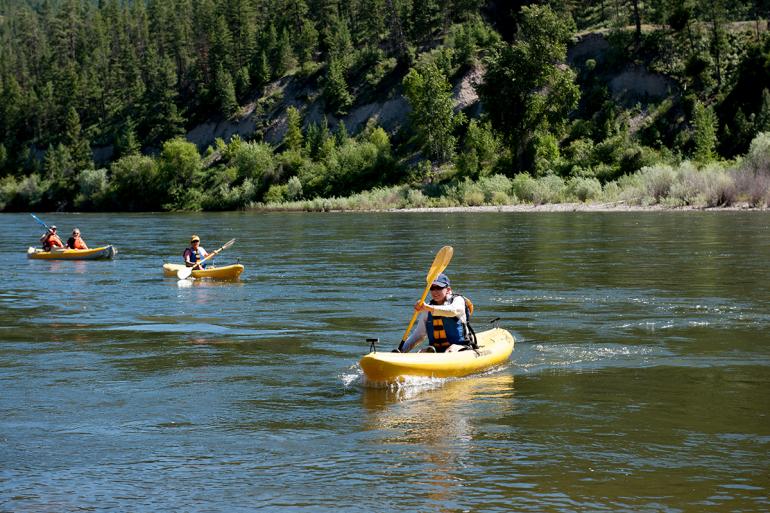 Paddling on the Clark Fork River, St. Regis, Montana  