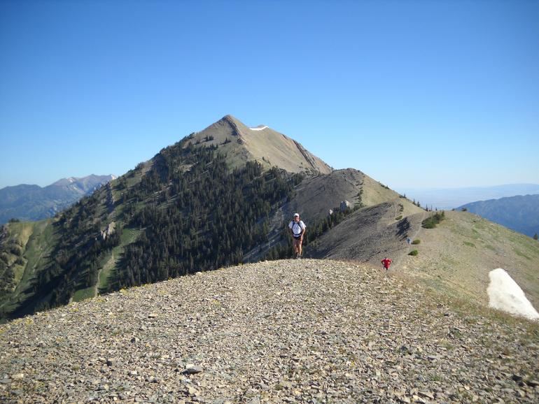 Cresting Mt Baldy coming off Bridger Peak