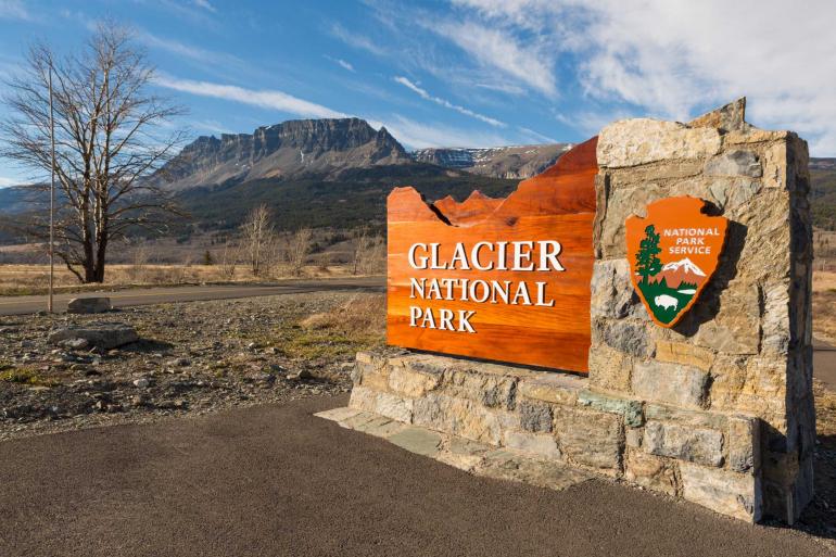 Glacier National Park Entrance Sign