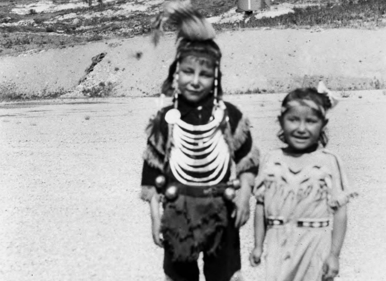 Joe and Eva Mae Butterfly of the Blackfeet Tribe near Glacier National Park circa 1930-1940. 