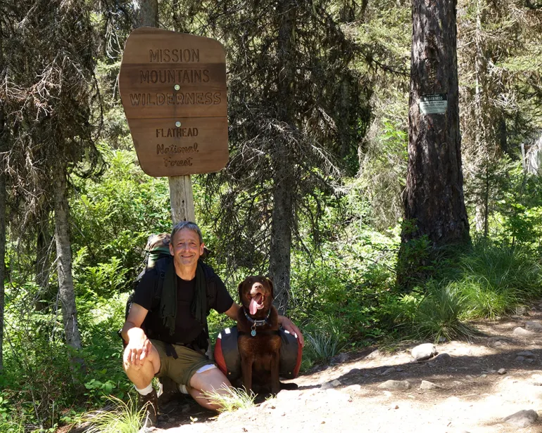 Author and dog