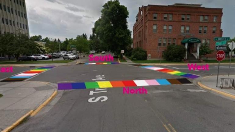 Bozeman rainbow crosswalk