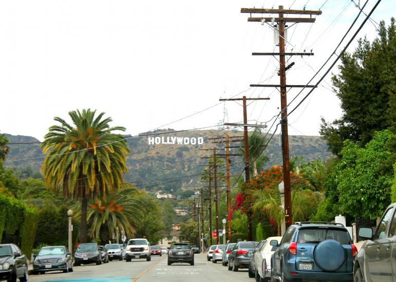 View of Hollywood Sign Through Urban Sprawl