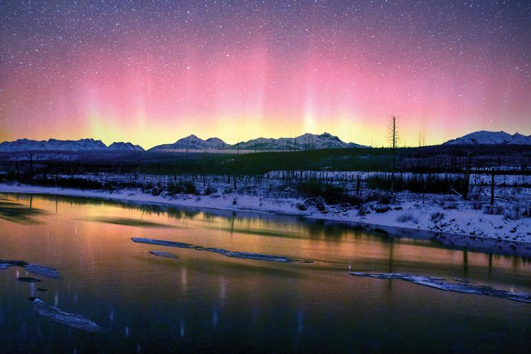 N Fork Flathead River Aurora high resolution