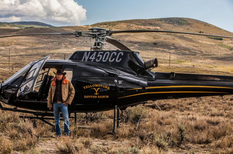 Kevin Costner filming Yellowstone in Montana. Photo courtesy of Paramount Network