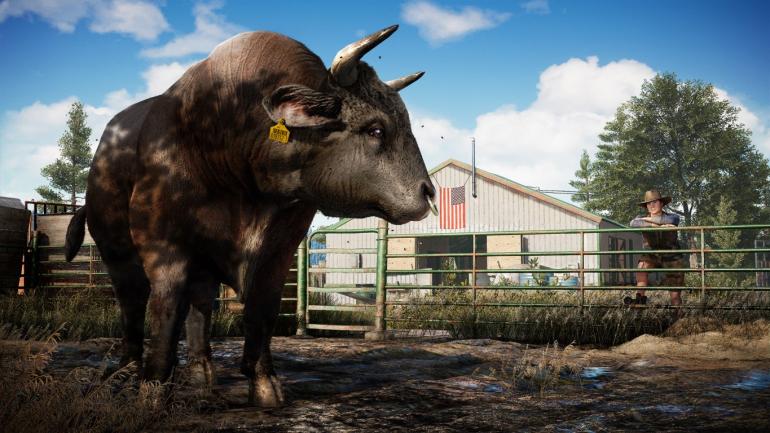 Far Cry 5 ranch with bull