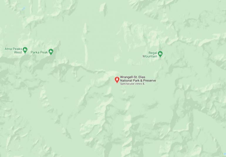 Map of Wrangell-St. Elias National Park and Preserve