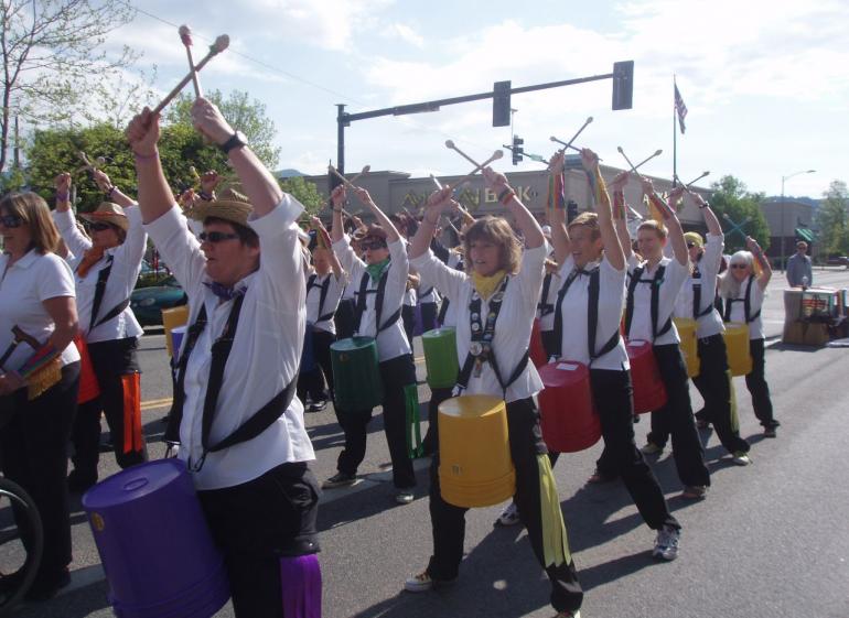 parade chicks w sticks