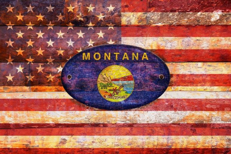 Montana and American flag