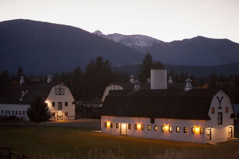 Yellowstone ranch at night