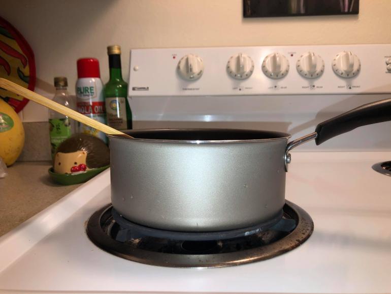 Pan on stove