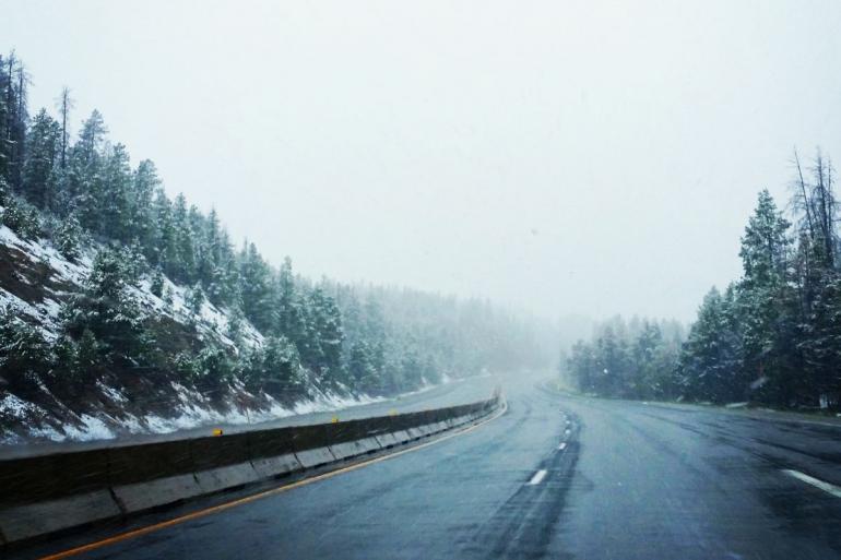 Continental divide under snow