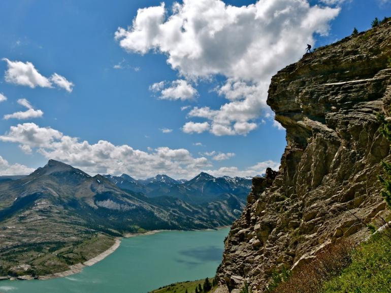 Man on cliff