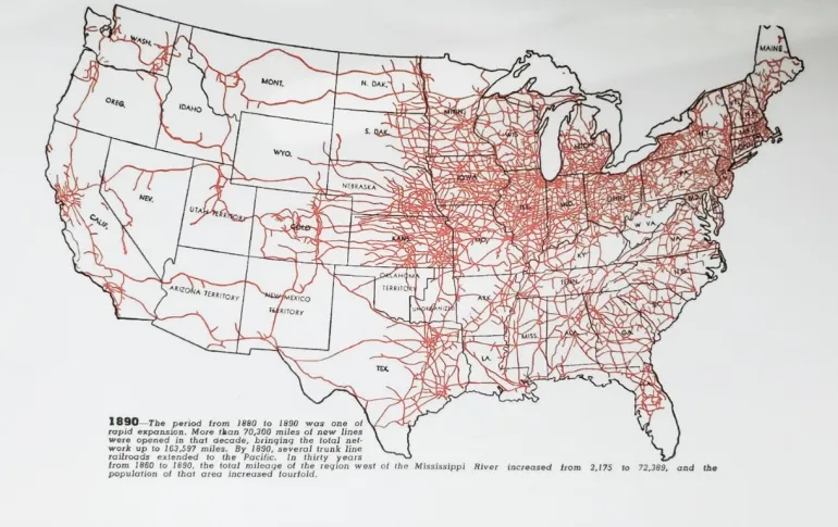Rail lines of 1890