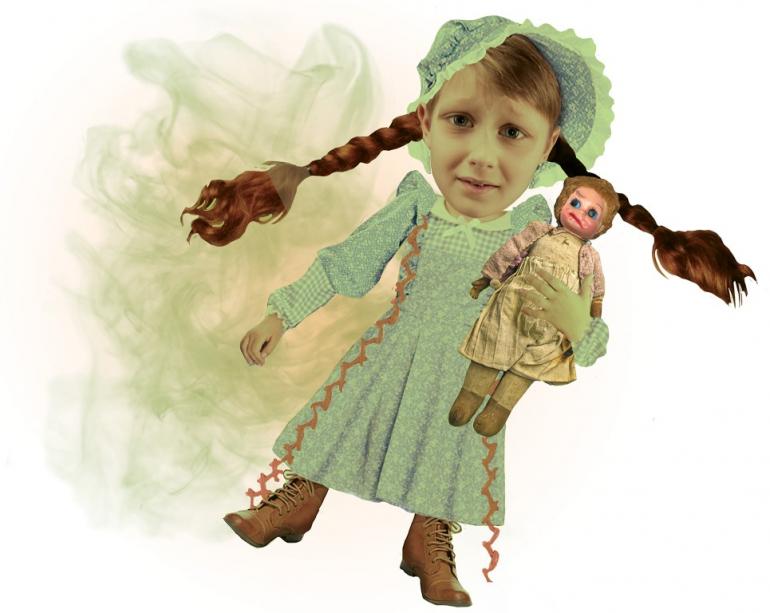 Smelly child with doll