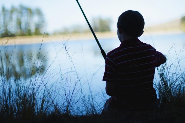 Little boy fishing