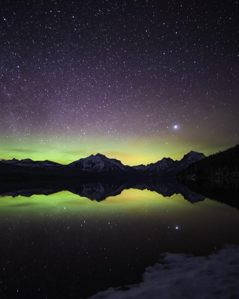 Northern Lights over Lake McDonald, Glacier National Park