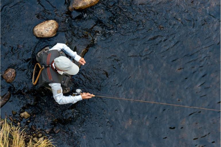 Man fly fishing