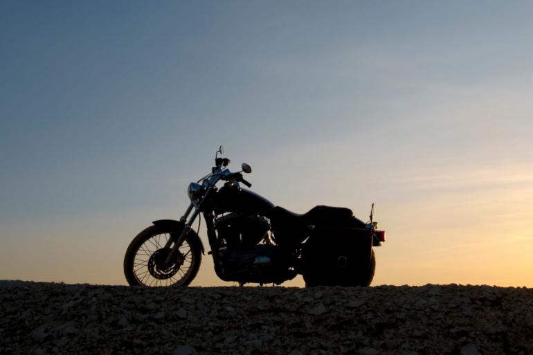 motorcycle sunset