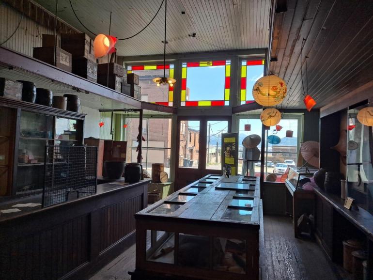 Interior, old noodle parlor at Mai Wah Society