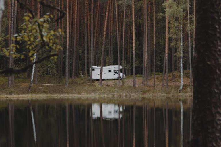 Camper on water