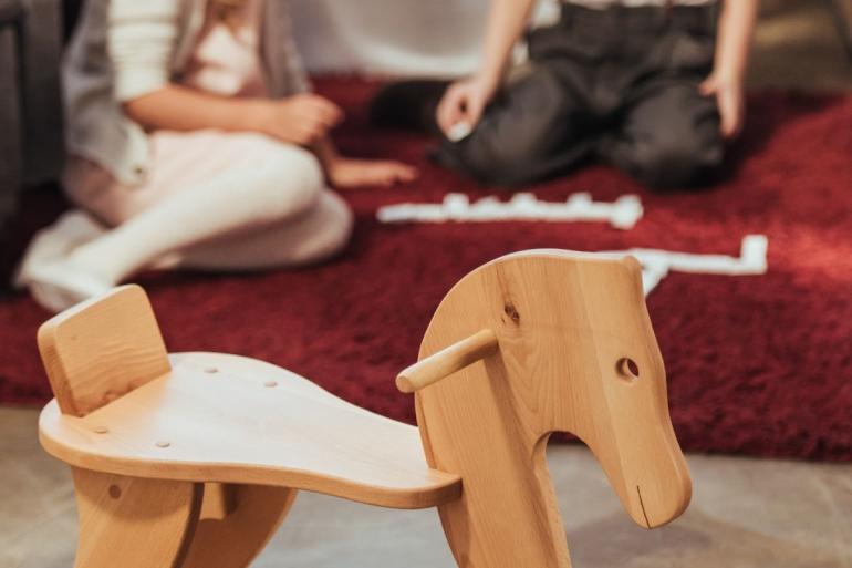 Wooden rocking horse