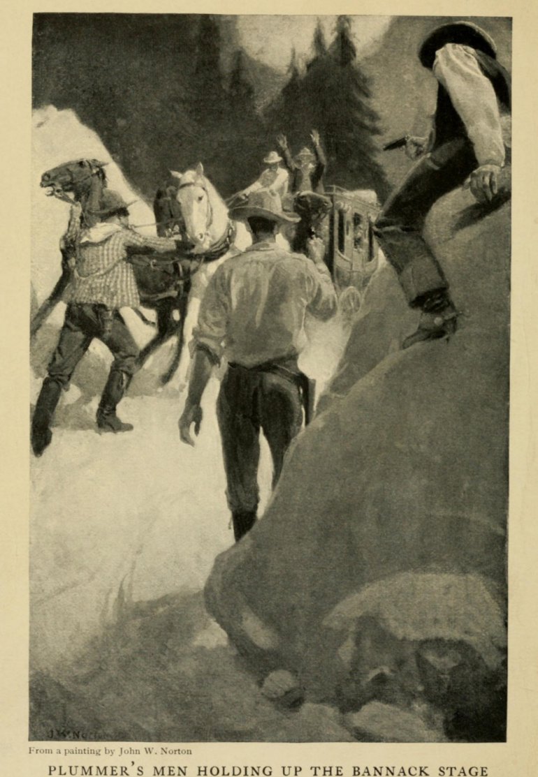 Plummer's men holding up stage illustration