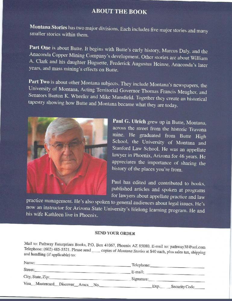 Montana Stories Back Cover