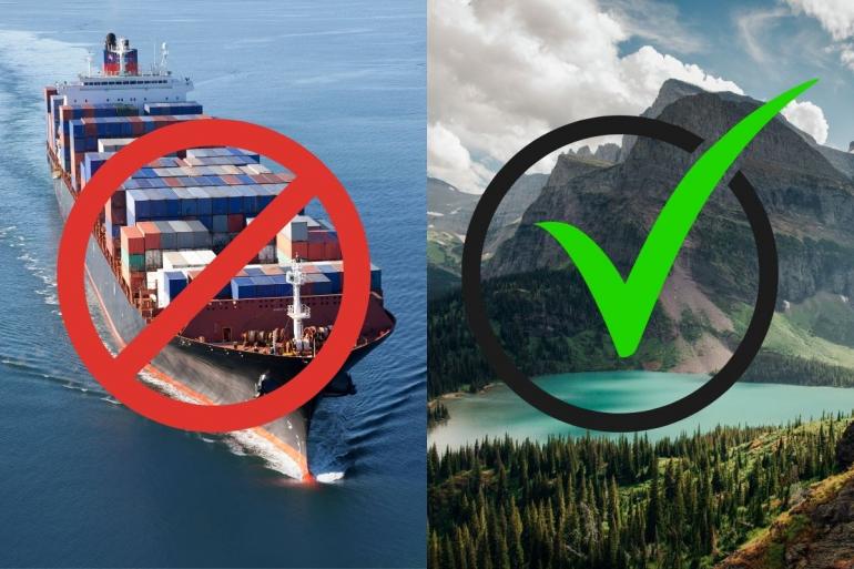 Shipping containers no, Montana yes.