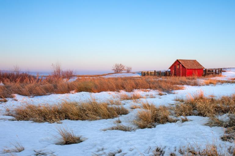 Red barn outside Havre, MT