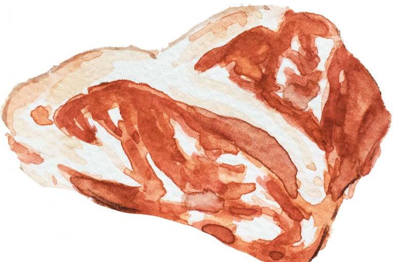 Watercolor steak