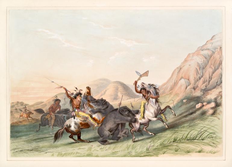 George Catlin grizzly hunt