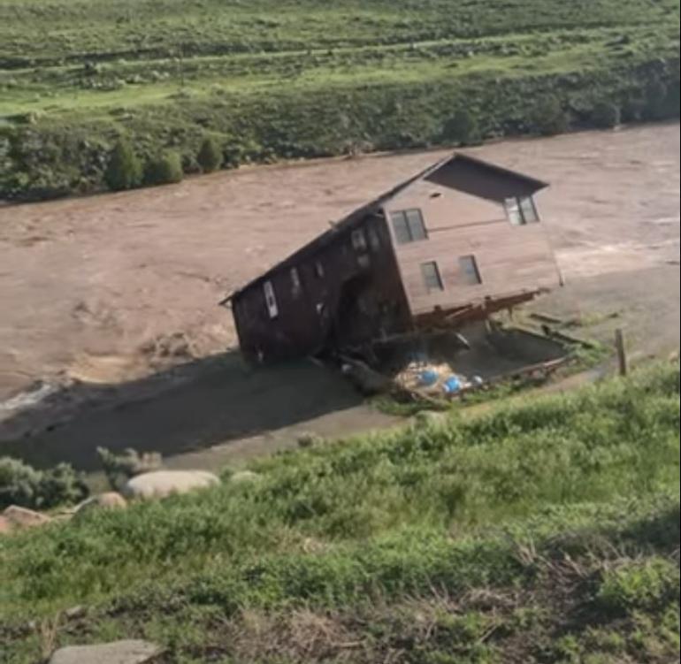 Home Falling into the Yellowstone River