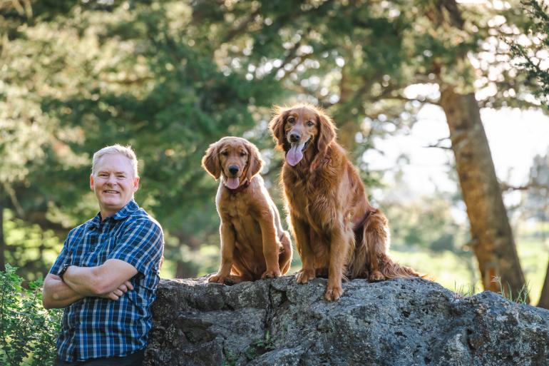 Chris and dogs