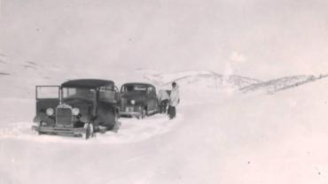 historic automobiles stuck flying gallatin ranch snow valley two