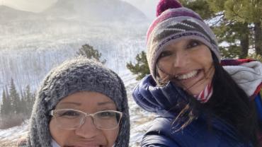 Carrie Lynn Bear Chief and Lailani Upham Out Looking in the winter