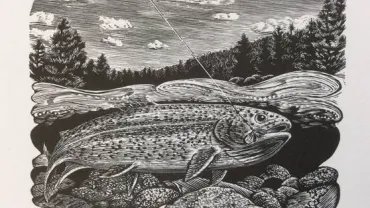 Fish engraving by Wesley Bates