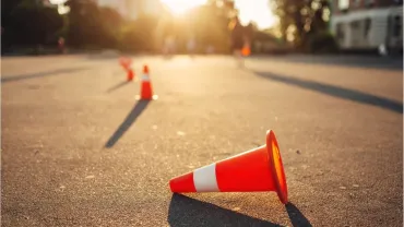 Fallen traffic cone