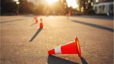 Fallen traffic cone