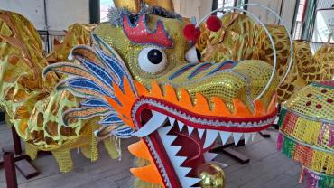 Chinese dragon on display at Mai Wah Society, Butte, MT