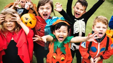 Little kids at a Halloween party